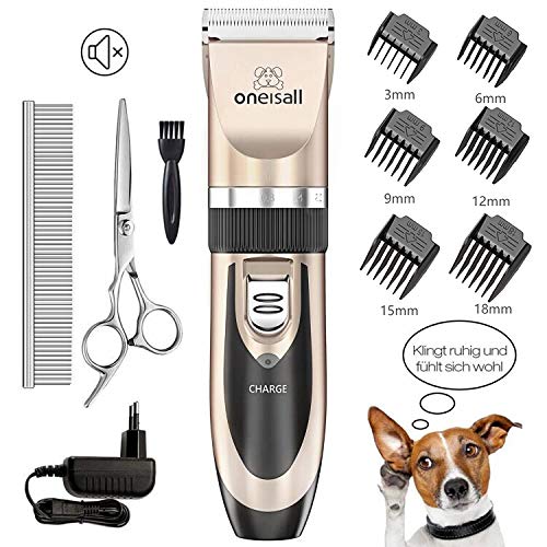 oneisall dog shaver clippers low noise rechargeable cordless electric quiet hair clippers set for dogs cats pets